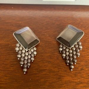Marcasite earrings, post back, pierced ears